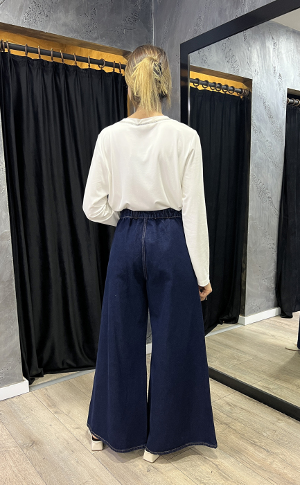 Beys Desing Bol Paça Denim Pantolon LACİVERT - 3