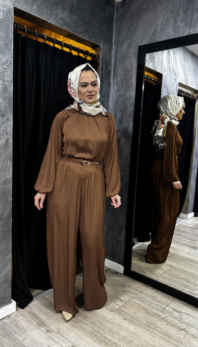 Jupe Beli Lastikli Tulum KAHVE - 3
