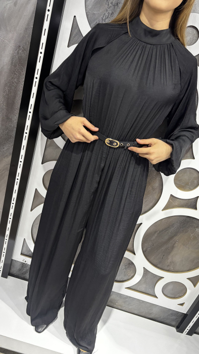Jupe Beli Lastikli Tulum SİYAH - 2