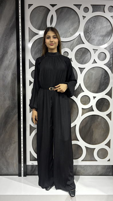 Jupe Beli Lastikli Tulum SİYAH - 4