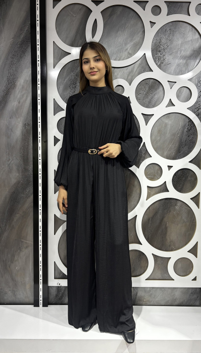 Jupe Beli Lastikli Tulum SİYAH - 1