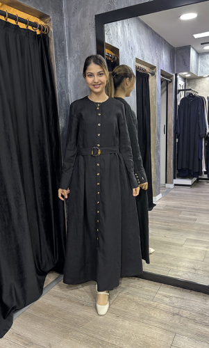 Miss Dalida Beli Kemerli Ceket BLACK - 5