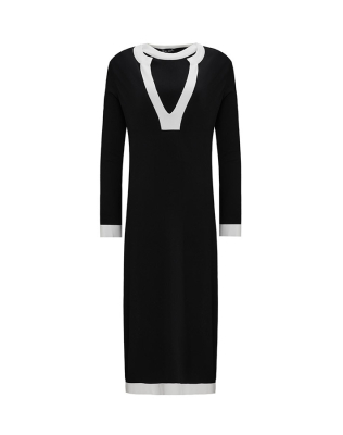 Miss Dalida V Yaka Uzun Triko Tunik BLACK 