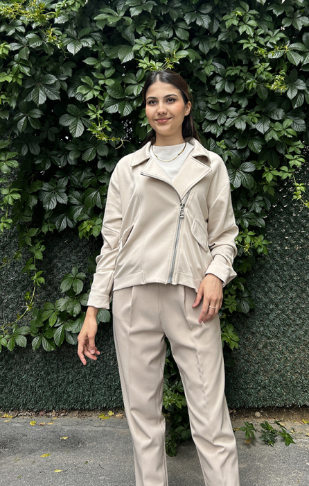 MissEmramiss Biker Midi Bomber BEJ - 2