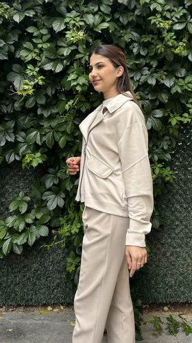 MissEmramiss Biker Midi Bomber BEJ - 3