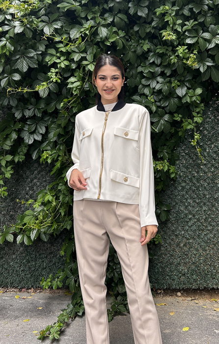 MissEmramiss Krep Midi Ceket EKRU - 2