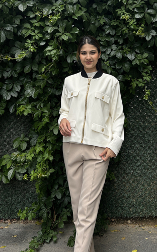 MissEmramiss Krep Midi Ceket EKRU - 3