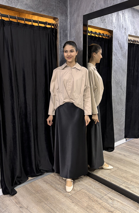 MissEmramiss Verev Saten Etek SİYAH - 1