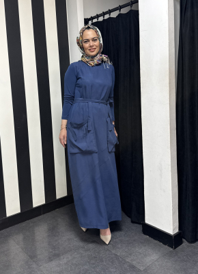 MissWhence Basic Elbise İNDİGO 