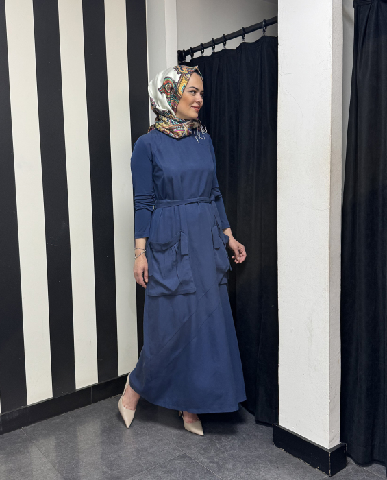 MissWhence Basic Elbise İNDİGO - 2