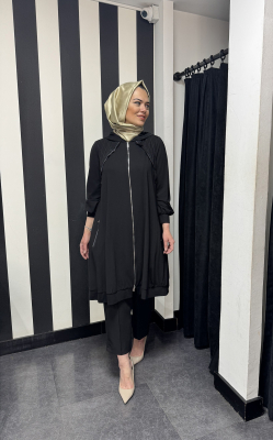 MissWhence Dikiş Detaylı Fermuarlı Kap SİYAH - 2