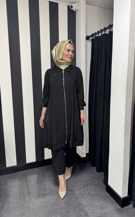 MissWhence Dikiş Detaylı Fermuarlı Kap SİYAH - 2