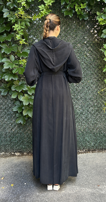 MissWhence Kolları Biye Detaylı Cupro Elbise SİYAH - 3