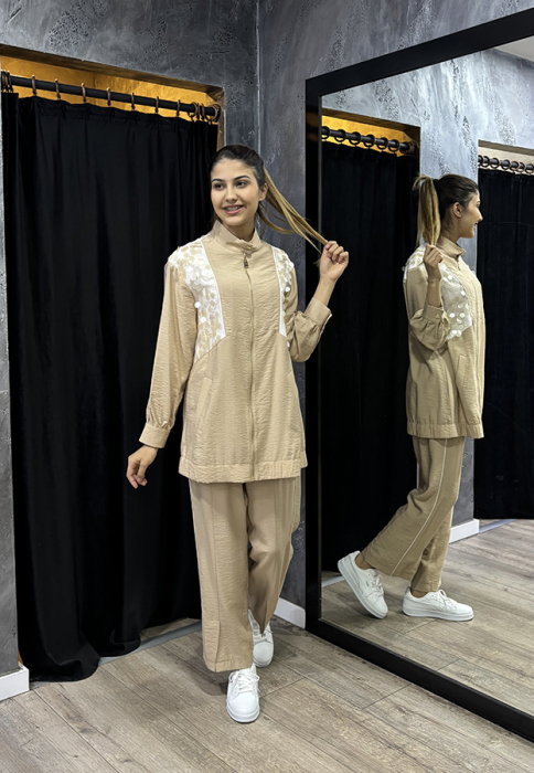 SBL Design Pullu Pantolonlu Takım BEJ - 4