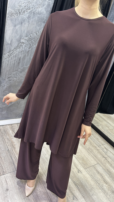 Afili Pantolon Tunik Takım KAHVE - 2