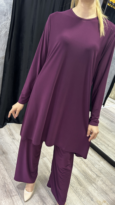 Afili Pantolon Tunik Takım MÜRDÜM - 2