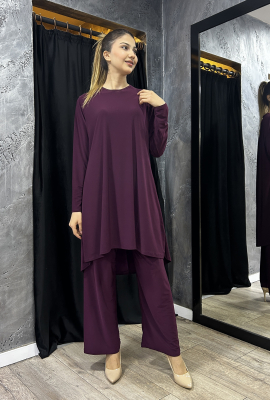 Afili Pantolon Tunik Takım MÜRDÜM - 1