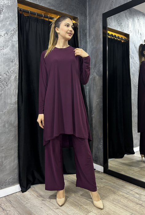 Afili Pantolon Tunik Takım MÜRDÜM - 1