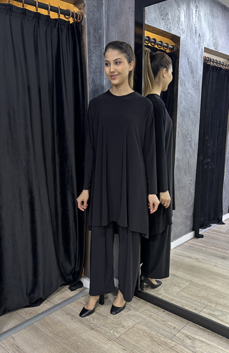 Afili Pantolon Tunik Takım SİYAH - 1