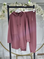 CEREMONY - Ceremony Gül Kurusu Tek Cep Detay Kapüşonlu Bluz Paça Çıtçıtlı Pantolon Takım