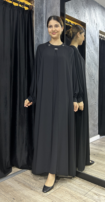 Ceremony Önü Venüs Detaylı Vien Elbise SİYAH - 1