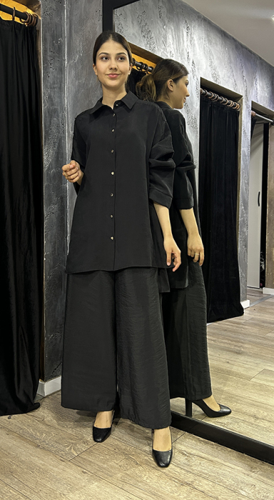 Ceremony Pantolonu Dubai Tuniği Pasion Önden Düğmeli Takım SİYAH - 1