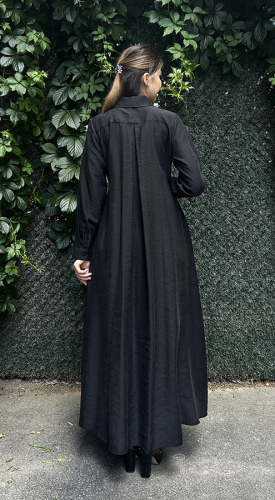 Cloche Osi Bağlamalı Elbise SİYAH - 4