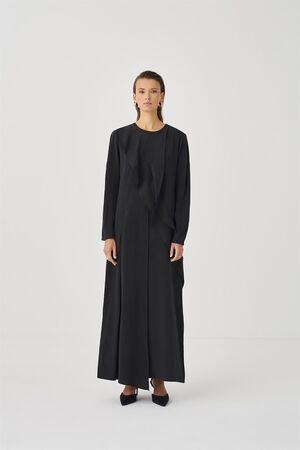 Ebu Prive - Ebu Prive Siyah Volanlı Elbise