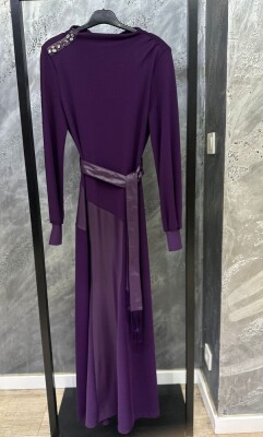 Hukka Deri Parça Detaylı Elbise - 1