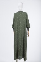 İnvee Yeşil Fermuar Detaylı Elbise - Thumbnail