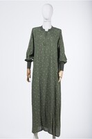 İnvee Yeşil Fermuar Detaylı Elbise - Thumbnail