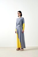 Maq Gri Sarı Wayo Elbise - Thumbnail