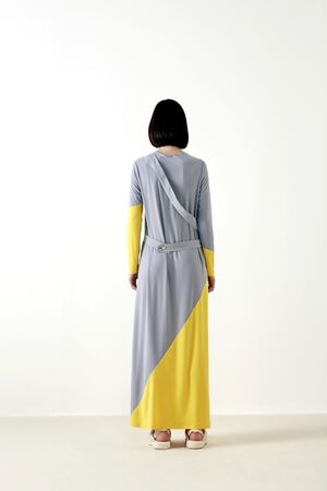 Maq Gri Sarı Wayo Elbise - 3