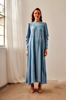 Maq Mavi Duve Elbise - Thumbnail