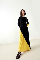 Maq Siyah Sarı Wayo Elbise - Thumbnail
