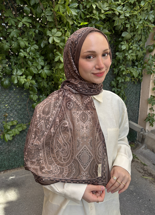MerWish Etnic Şal KAHVERENGİ - 1