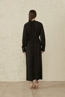 MerWish Siyah Fitilli Elbise - Thumbnail