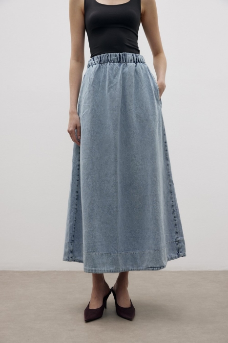MerWish Spor Denim Etek Koyu Mavi - 1