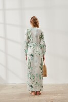 MerWish Yeşil/Taş Piliseli Elbise - Thumbnail