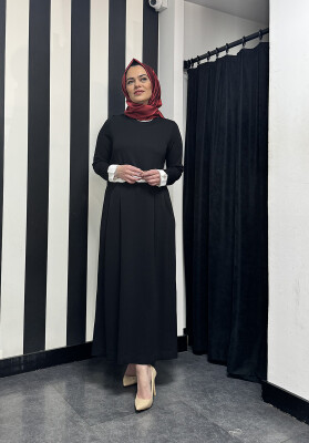 Miss Dalida Ajur Detaylı Triko Elbise BLACK 