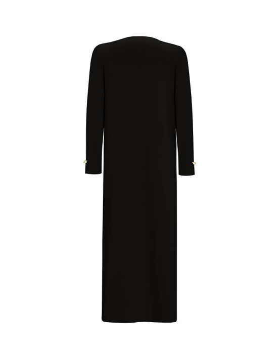 Miss Dalida Beli Kemerli Uzun Hırka BLACK - 2