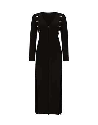 Miss Dalida Beli Kemerli Uzun Hırka BLACK - 1