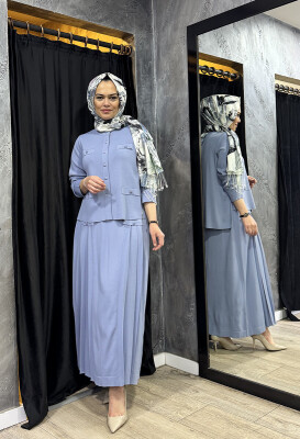 Miss Dalida Cep Kapaklı Triko Ceket Lavender 