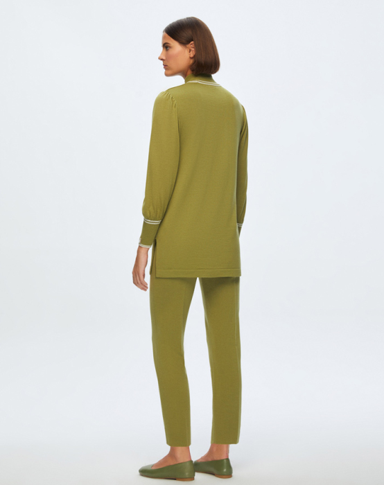 Miss Dalida Dar Paça Triko Pantolon Fiaba Olive - 2