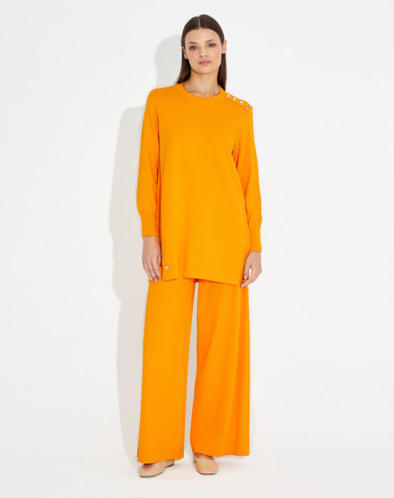 Miss Dalida Bol Paça Triko Pantolon ORANGE - 1