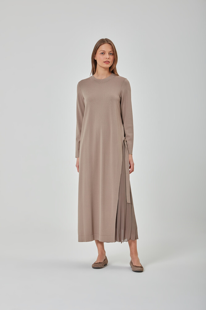 Miss Dalida Mink Yanı Derin Yırtmaçlı Elbise