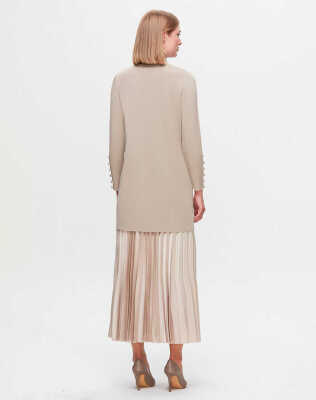 Miss Dalida Uzun Kollu Basic Triko Tunik Stone - 2