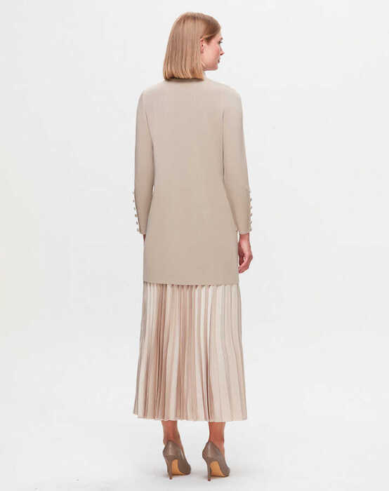 Miss Dalida Uzun Kollu Basic Triko Tunik Stone - 2