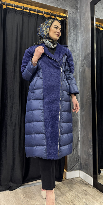 Miss Dalida Yumoş İp Detaylı Şişme Mont Navy Blue - 2