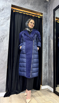 Miss Dalida Yumoş İp Detaylı Şişme Mont Navy Blue - 1